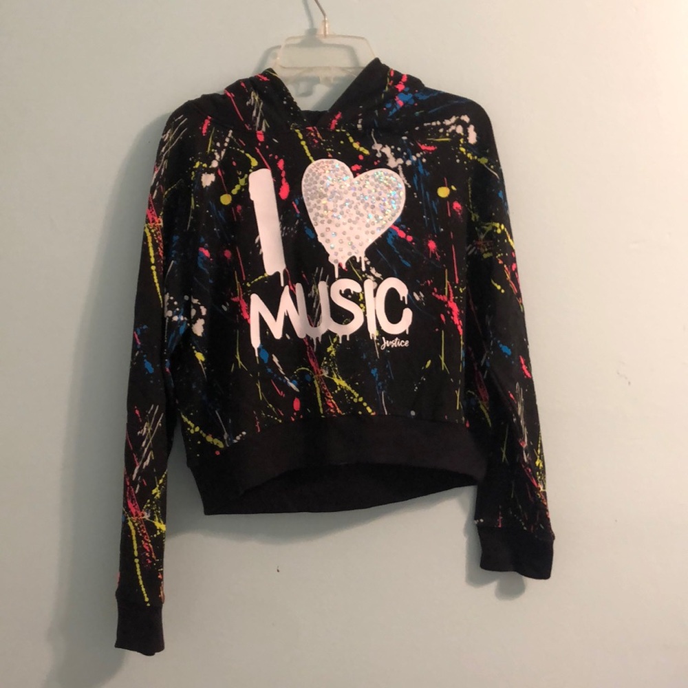 justice crop top splatter paint